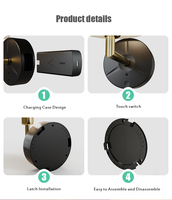 Nouvelles appliques murales LED portables sans fil rechargeables avec étui de chargement, lot de 2, pour intérieur, à piles amovibles, modèle 2026