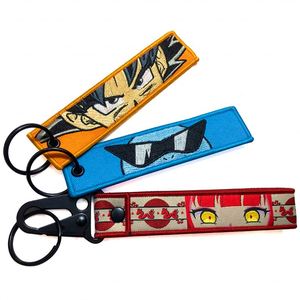 Promotion Cheap <b>Custom</b> Souvenir Jettag Strap Ring Woven <b>Key</b> Tag Cartoon Anime Fabric Embroidered Keychain - Product Image 4