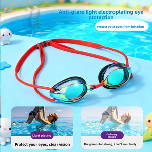 نظارات سباحة مخصصة للبالغين بالجملة مضادة للضباب مع حماية من الأشعة فوق البنفسجية وختم سيليكون لتدريب السباحة للبالغين - Product Image 4
