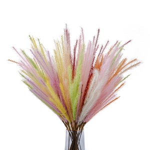 Dogtail Malt Grass Artificial Flowers Dried Pampas Grass Home Decoration Wedding <b>Road</b> Flower Wall Artificial Reed Plant Flowers - Product Image 1