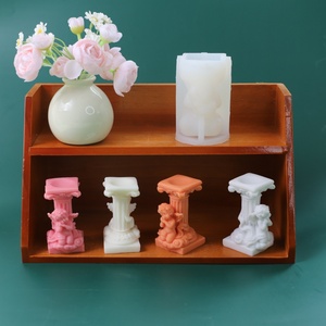 Moule en silicone en gros pour bougie pilier romaine DIY, idéal pour la décoration intérieure, moule à bougie parfumée en forme d'angle - Product Image 1