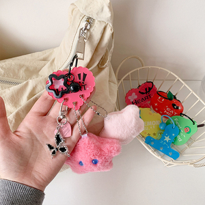 Venta al por mayor de mosquetones acrílicos con diseño de frutas de dibujos animados estilo Ins, accesorios DIY para mochilas escolares de estudiantes, accesorios personalizados dulces para mujer. - Product Image 2