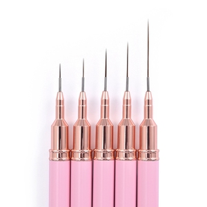 ชุดแปรงไลเนอร์เล็บสีชมพูแบบฝรั่งเศสขนาด 7/9/12/15/25 มม. ปากกาเขียนเส้นยาวพิเศษบางเฉียบ อุปกรณ์วาดลายเล็บสำหรับทำเล็บ DIY - Product Image 3