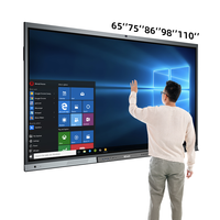 55 65 75 86 pouces double système 4K doigt Multi tactile interactif panneau intelligent tableaux blancs stylo pour l'enseignement des écoles