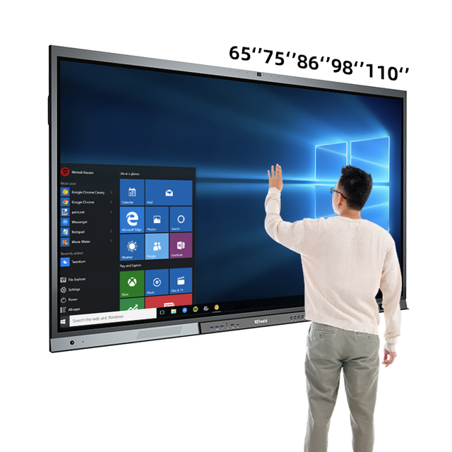 55 65 75 86 Inch Dual System 4K Finger Multi Touch Interactive Smart Panel White Boards Pen for Schools Teaching