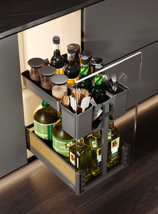 Cesta extraíble de aluminio Goldmine de doble/triple nivel para especias, organizador de cajones con cierre suave para condimentos en gabinetes de cocina - Product Image 2