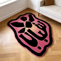 Alfombra de Lana con Forma Rectangular Irregular, Alfombra Decorativa Personalizada con Texto 3D, Alfombra Tufted a Mano para Uso Diario en Interiores