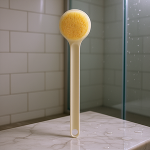 Brosse de bain à long manche Zaa Ap-4782 avec poils doux pour l'exfoliation du corps, le gommage et le massage de spa, en plastique, 35x7cm - Product Image 2