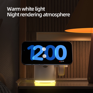 ลดราคา! แท่นชาร์จไร้สายแม่เหล็กแบบพับได้ 4-in-1 พร้อมไฟ LED และชาร์จเร็ว 10W สำหรับโทรศัพท์มือถือและสมาร์ทวอทช์ - Product Image 4