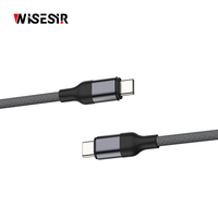 WISESIR Original 65W Chargement rapide en alliage d'aluminium PD QC Data Type C à Type C Chargeur 3.0 Câble pour iPhone 15 14 13 12 Pro Max