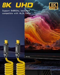 Cable USB C a USB C Enrollado de Alta Potencia de 140 W con Carga Rápida PD y Video de 8K a 60 Hz y 20 Gbps para <span class=keywords><strong>iPhone</strong></span> - Product Image 4