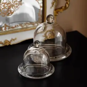 Glass Dome Glass Cloche Bell Jar Bell Dome Glass Display Cover For Dessert Foods Candles