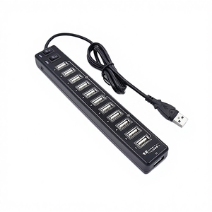 Hub USB 2.0 HT-222B 12 ports en ABS, multi-interface, pour connexion de périphériques de bureau et clés USB, OEM transfrontalier, en stock - Product Image 4