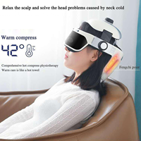 Casque de massage électrique pour les yeux et la tête avec chaleur pour soulager les maux de tête et les migraines, avec vibration et thérapie thermique