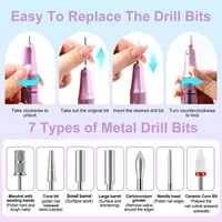 Machine à percer les ongles électrique professionnelle rechargeable haute puissance, moteur sans balais, outil de spa pour les ongles portable, plastique
