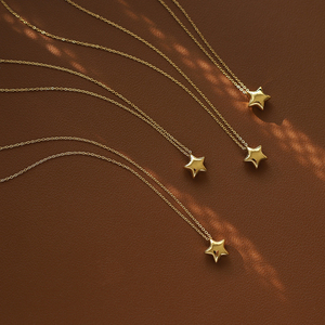 Collar de moda de acero inoxidable chapado en oro de 18k al por mayor, con colgante de estrella de moda, cadena de eslabones con engaste de garra, 18 pulgadas, para fiesta de mujer - Product Image 5