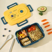 Mignon Astronaute Enfants Tiffin Boîte À Lunch Bouteille D'eau Omie Boîte À Lunch Ensemble Étanche 3 Compartiment Boîte À Lunch Enfants pour L'école