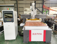 Hqd 4 6 9kw Moteur de broche refroidi par le vent Servo couteau droit bibliothèque 12 couteaux Atc CNC routeur