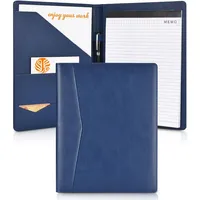 Portafolio de Cuero PU, Organizador de Documentos, Carpeta A4, Tarjetero, Documentos Legales, Carpeta para Entrevistas, Bloc de Notas Tamaño Carta Incluido