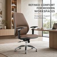Chaise de bureau exécutive ergonomique moderne de qualité supérieure en cuir PU pivotante avec accoudoirs réglables en hauteur, chaise de patron confortable