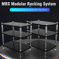 Système de rangement modulaire MRS pour salon, en acier inoxydable et MDF, support HiFi, lecteur CD audiophile, amplificateur, supports en bois massif
