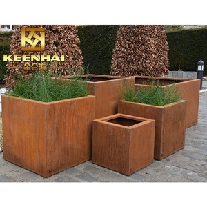 Pots à fleurs géants en acier corten écologiques pour l'extérieur, pots <span class=keywords><strong>de</strong></span> protection des plantes pour la maison, le bureau ou le sol, taille personnalisée - Product Image 4
