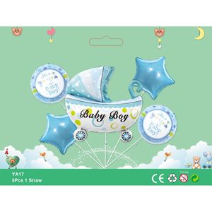 Ensemble de ballons pour poussette « C'est un garçon », 5 pièces, aluminium mat, rempli d'hélium, décorations pour baby shower YA17 - Product Image 3
