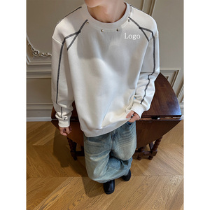 เสื้อสเวตเตอร์สวมหัวสำหรับผู้ชายผ้าฟลีซปะต่อผ้าขนแกะสำหรับฤดูใบไม้ร่วงฤดูหนาว - Product Image 3