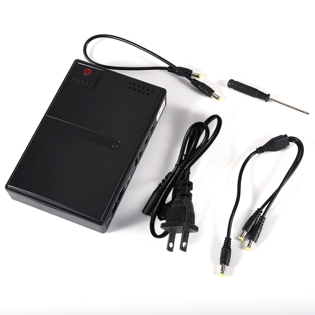 DC1018L 18W Mini Portable UPS Backup Power Adapter 0.6A/1A/2A 5V/9V/12V/15V/24V Uninterruptible Power Supply for WiFi, Router