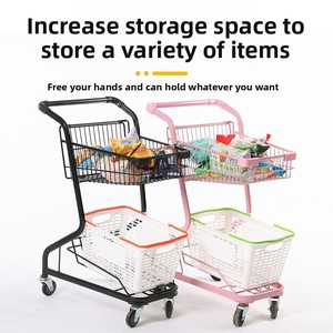 Metal <strong>shopping</strong> cart for supermarkets, KTV carts, European-style herringbone warehouse and property management <strong>trolleys</strong> - Product Image 2