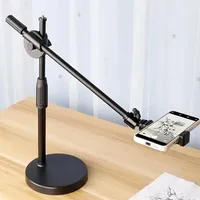 Support de téléphone aérien Portable NewTabletop Shooting Stand Trépieds avec support de téléphone portable Boom Arm pour LiveStreaming Photography