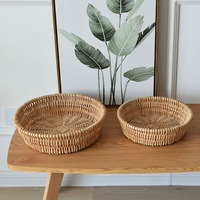Natuurlijke rotan rieten opbergmandenset in Japanse stijl, broodmand, fruitmand, snackmand, speelgoedmand, voor thuis, keuken, aanrecht, organisatie