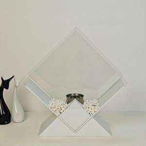 Nouveau design Losange Mini cheminée Patio métal table Firepit alcool bureau <span class=keywords><strong>brasero</strong></span> avec pavé décoré - Product Image 4