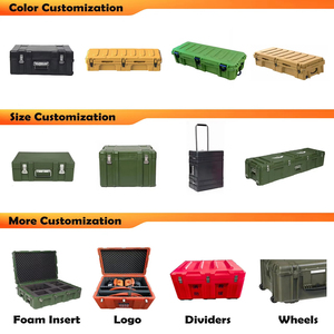 Green 860740530mm Rotomolded Cargo <strong>Case</strong> OEM/ODM EVA Foam IP67 Waterproof Shockproof Heavy Duty Transport Box Logistics - Product Image 6