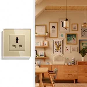 Presa di tipo ue di alta qualità 86 interruttore a parete universale Smart <span class=keywords><strong>Europe</strong></span> in vetro temperato e presa di corrente - Product Image 4