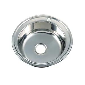 Hot Selling Round Above Counter Stainless Steel Wash Basin Single Bowl Kitchen Sink