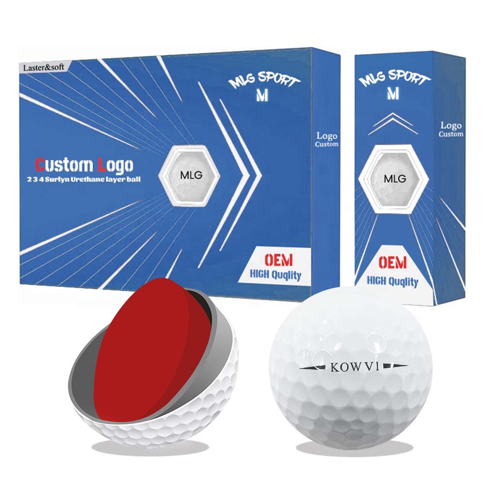 Bola Golf lapangan turnamen OEM harga pabrik 2 3 4 buah bola golf uretan Surlyn bola Golf kustom