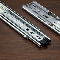 Glissières de tiroir à fermeture douce, à extension complète 3 volets, amortisseur hydraulique silencieux anti-collision, charge 70 kg, 51 mm, pour meubles et armoires