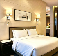 Applique de fond sur mesure chambre d'amis double lumière projet d'hôtel nordique moderne minimaliste chevet spot appliques