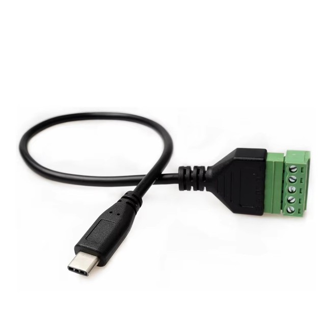 Solder-free USB connector USB type c male green solder-free terminal connection wire