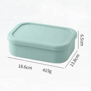 Diskon besar 2 kompartemen wadah makanan silikon kotak Bento silikon kualitas makanan mudah dibersihkan kotak penyimpanan makanan silikon - Product Image 6