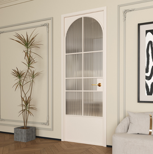 <span class=keywords><strong>Porte</strong></span> intérieure en bois massif et verre, style minimaliste français, isolation phonique, surface finie, ouverture latérale, pour villa, garantie 5 ans - Product Image 6