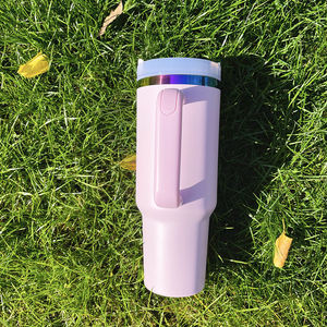 แก้วทัมเบลอร์ชุบสีรุ้ง40ออนซ์พร้อมหูจับสำหรับวันวาเลนไทน์ขนาด40ออนซ์สีชมพูม่วงชุบรุ้งสำหรับงานแกะสลักเลเซอร์ - Product Image 3