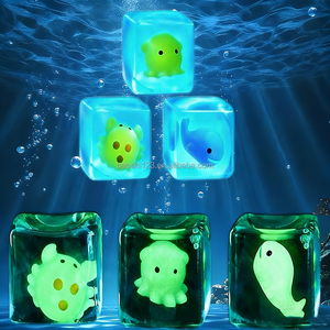 5.5 厘米夜光海洋生物 TPR 柔软立方体软压减压麦芽糖指尖玩具，适合儿童益智游戏 - Product Image 3