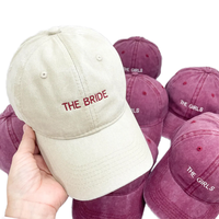 Gorra Deportiva de 6 Paneles Sin Estructura Estilo Papá, Personalizable con Texto Bordado para Fiestas Nupciales, Fabricada a Medida OEM, de Lona de Algodón Lavado, para Eventos