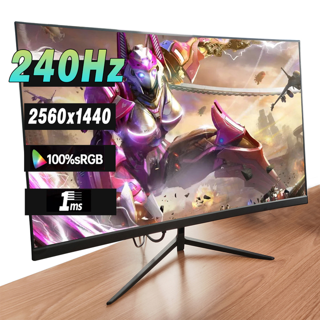Frameless Flat QHD 2560*1440 1ms HDR Pc LED Backlight Widescreen Desktop Monitor 240hz 300/240/180/165/100hz 24/27/32 Inch 2K/4K