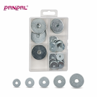 Ensemble de 60 rondelles plates larges avec boîte de rangement, rondelles galvanisées de grande taille, tailles assorties pour meubles, outils à main, quincaillerie