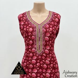 Robe florale Mukhawar de luxe de Dubaï pour femmes, vêtements islamiques élégants en tissu sergé et tissé bio - Product Image 1