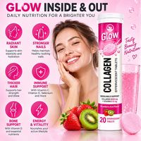 Comprimés effervescents de collagène OEM personnalisés, supplément de boisson à la vitamine C avec peptides de collagène marin pour la beauté de la peau et la santé