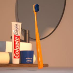 Brosse à dents personnalisée de haute qualité économique portable pratique Offre Spéciale adulte manche en caoutchouc souple avec grand <span class=keywords><strong>espace</strong></span> pour l'impression - Product Image 1